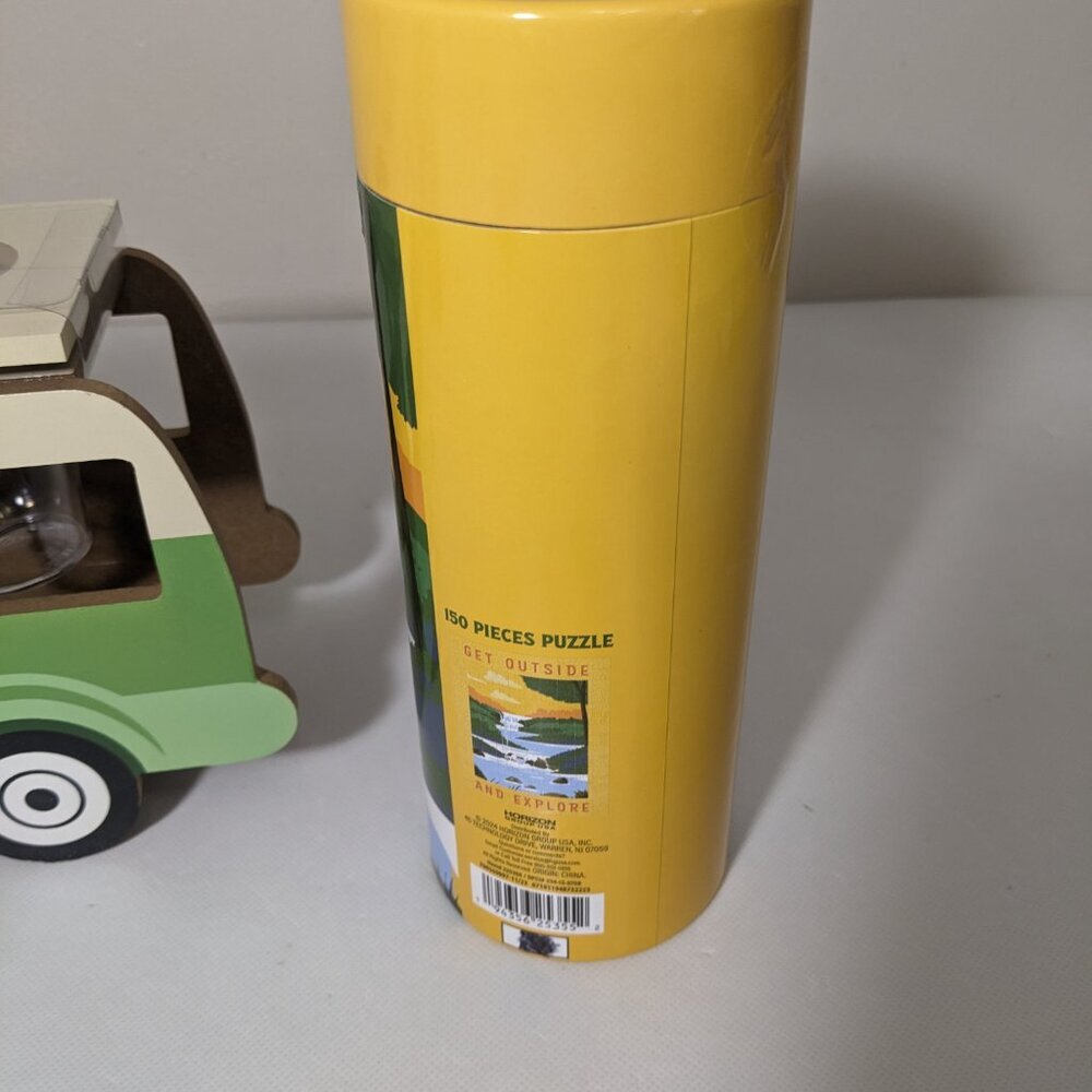 NEW- Set of 3- Van / Bus Shot Glass Holder- Yellow Outdoor Puzzle- Green Canteen - Picture 3 of 8